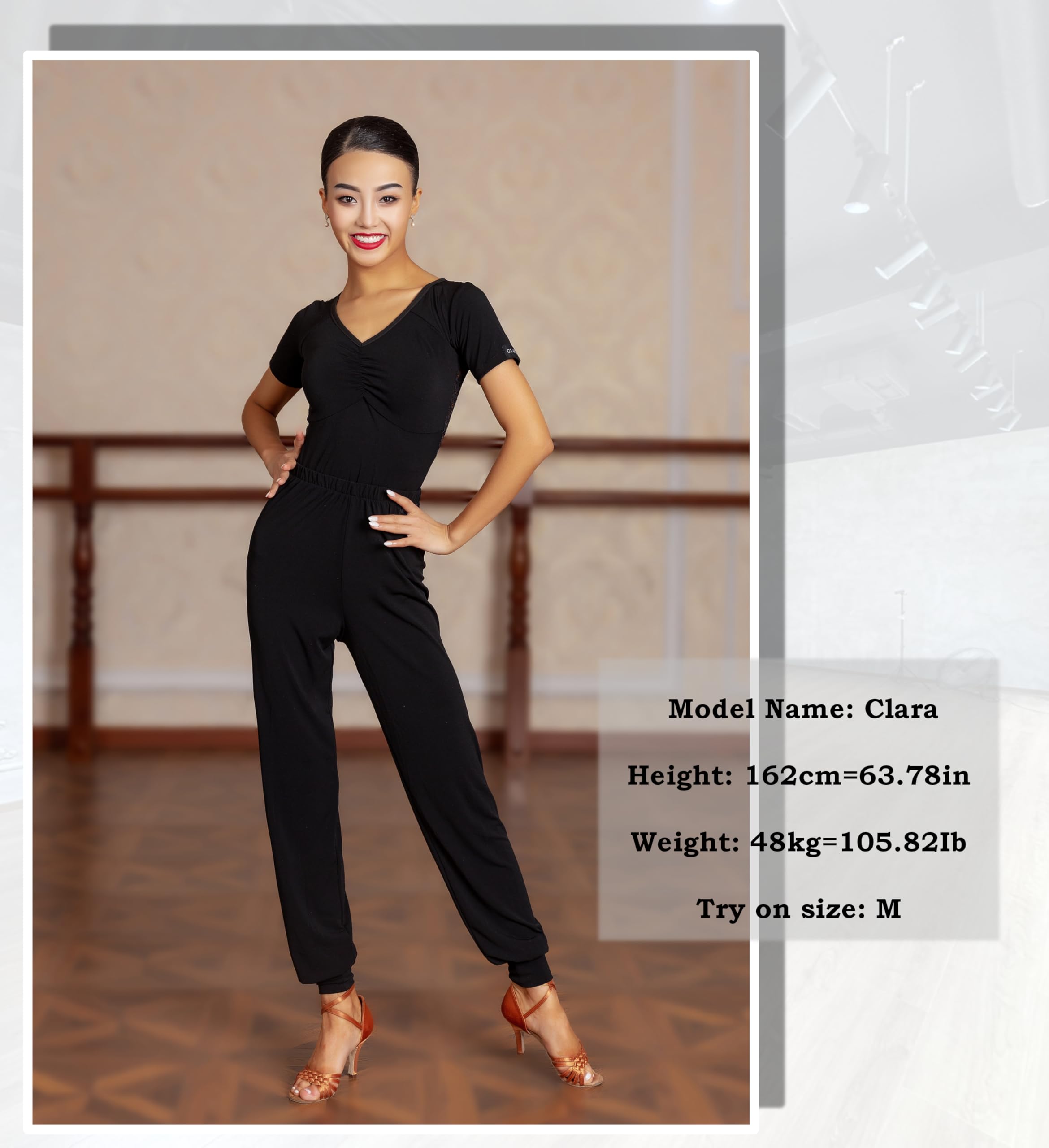 SCGGINTTANZ G4034 Latin Modern Ballroom Dance Professional tightened Cuff Design Pants/Trousers