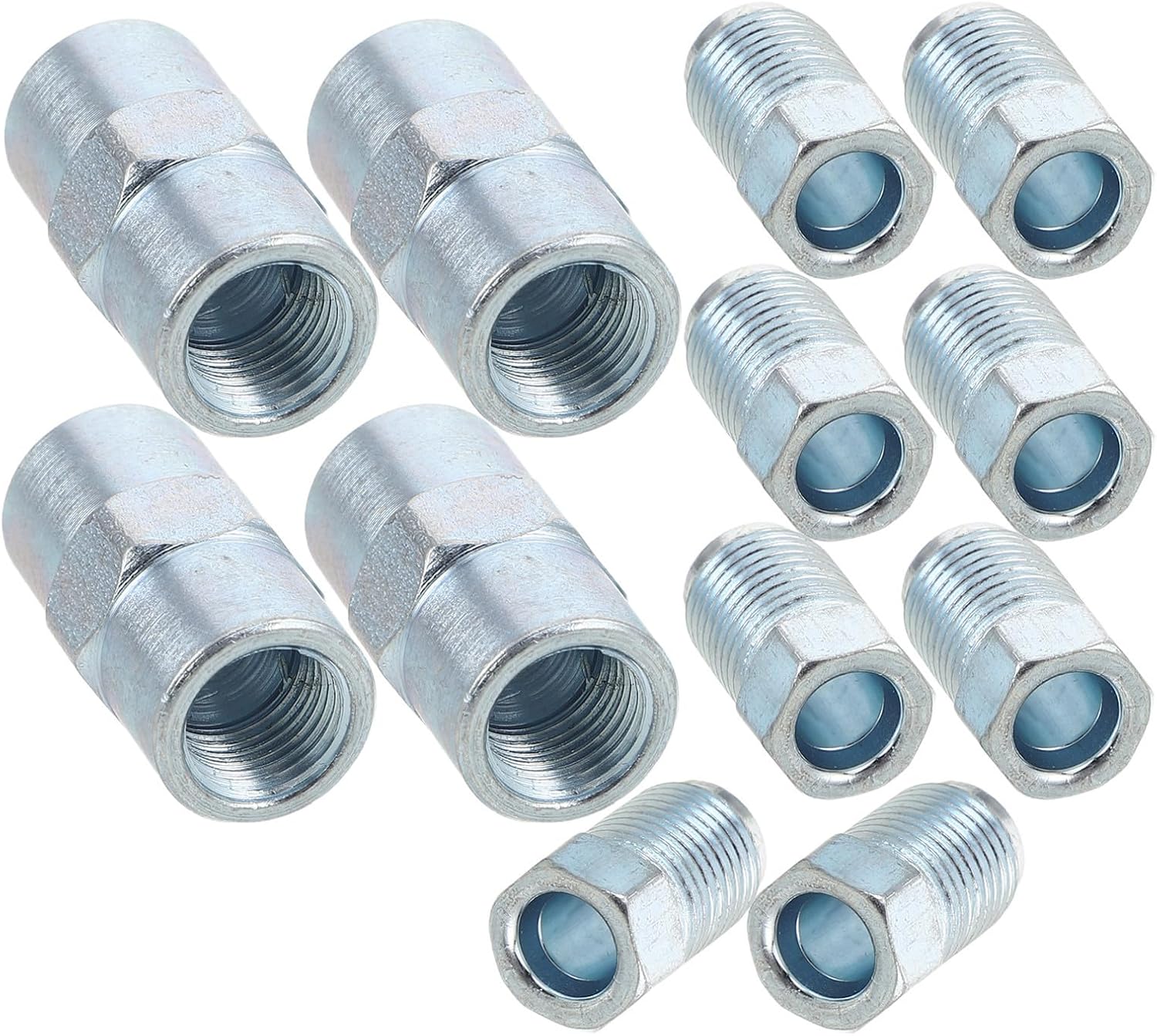 12pcs Steel Brake Line Fittings Adapters for Automotive Brake Hose and Line Repair High Temperature Resistant Tube Nuts with Wide Compatibility for Installations at Home