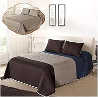 Vista 2 de All American Collection - Juego de colcha reversible de 3 piezas, diseño de cuadros