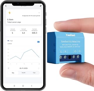 PM Smarter Stromzähler mit WLAN & Bluetooth, 1 Stück | Wlan-Repeater, Leistungsmessung, Echtzeit-Energiezähler, kein Hub Erforderlich, für Alexa & Google Home