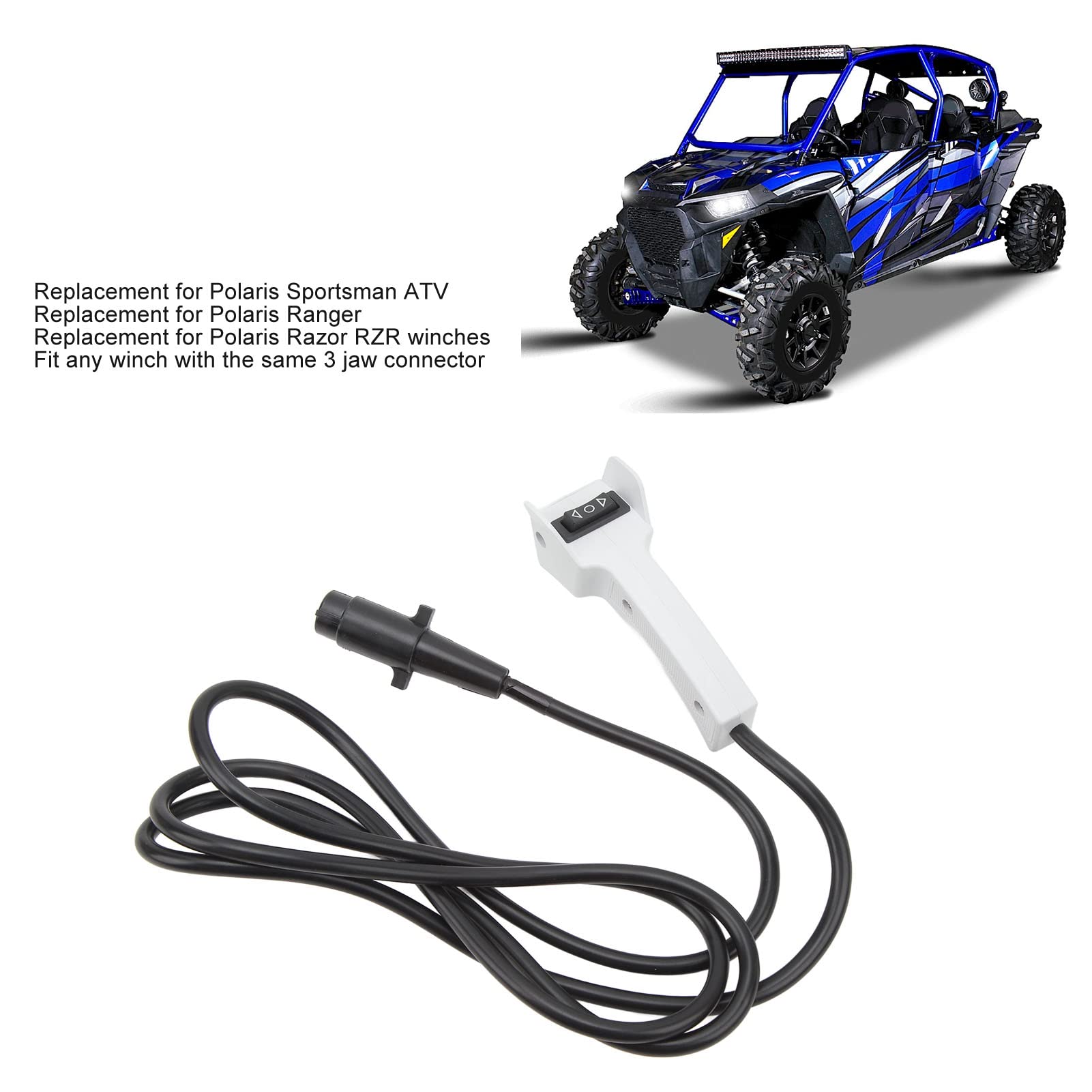 Pilot do Wyciągarki, 4013466 Zdalny Przełącznik Wyciągarki do Polaris Sportsma, Polaris Ranger i Polaris Razor RZR, Wodoodporny, Odporny na Starzenie Kontroler Wciągarki