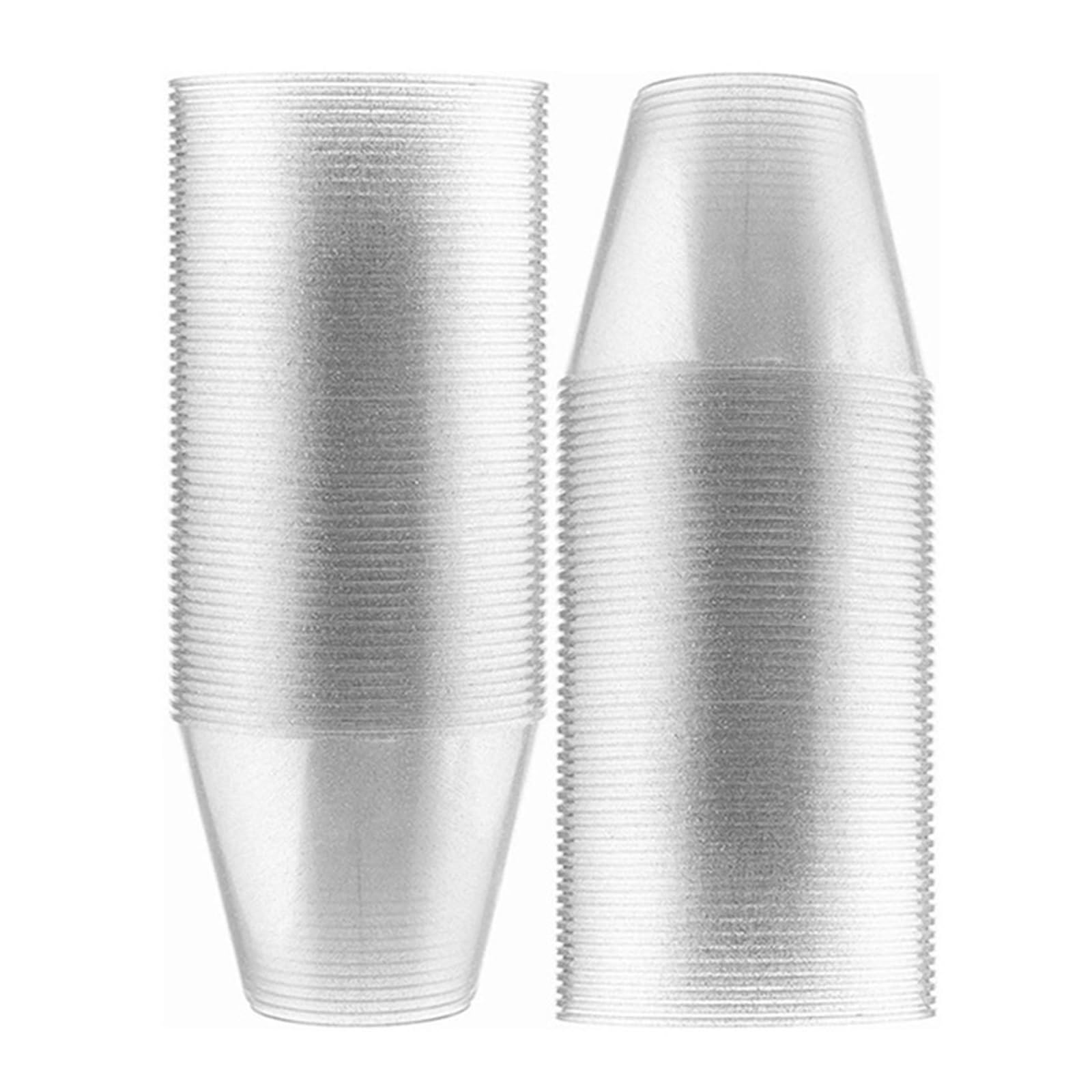 100 Stück transparente Plastikbecher, Trinkgläser, Cocktailgläser für Party & mehr