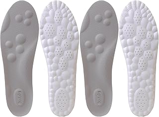 4D Cloud Tech Soles Insoles for Men Women, Super Soft Comfort Cloud Feeling Cushioning Insoles Memory Foam Arch Support Sole Inserts. (2pairs, L Women 12-14.5 / Men 11-13.5)