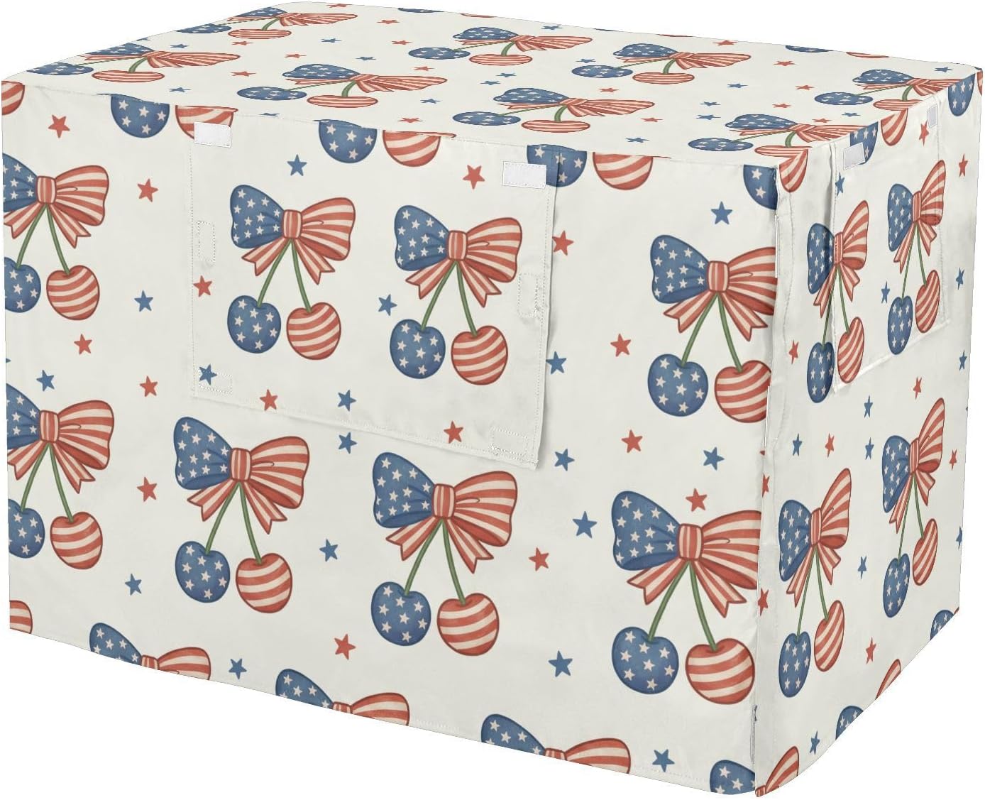 Duty 600D Silver Coated Dog Crate Cover, Water-Resistant Independence Day Elements Pet Kennel Canopy with Mesh Windows for Optimal Ventilation, Universal Fit for Standard Wire Cage, Indoor