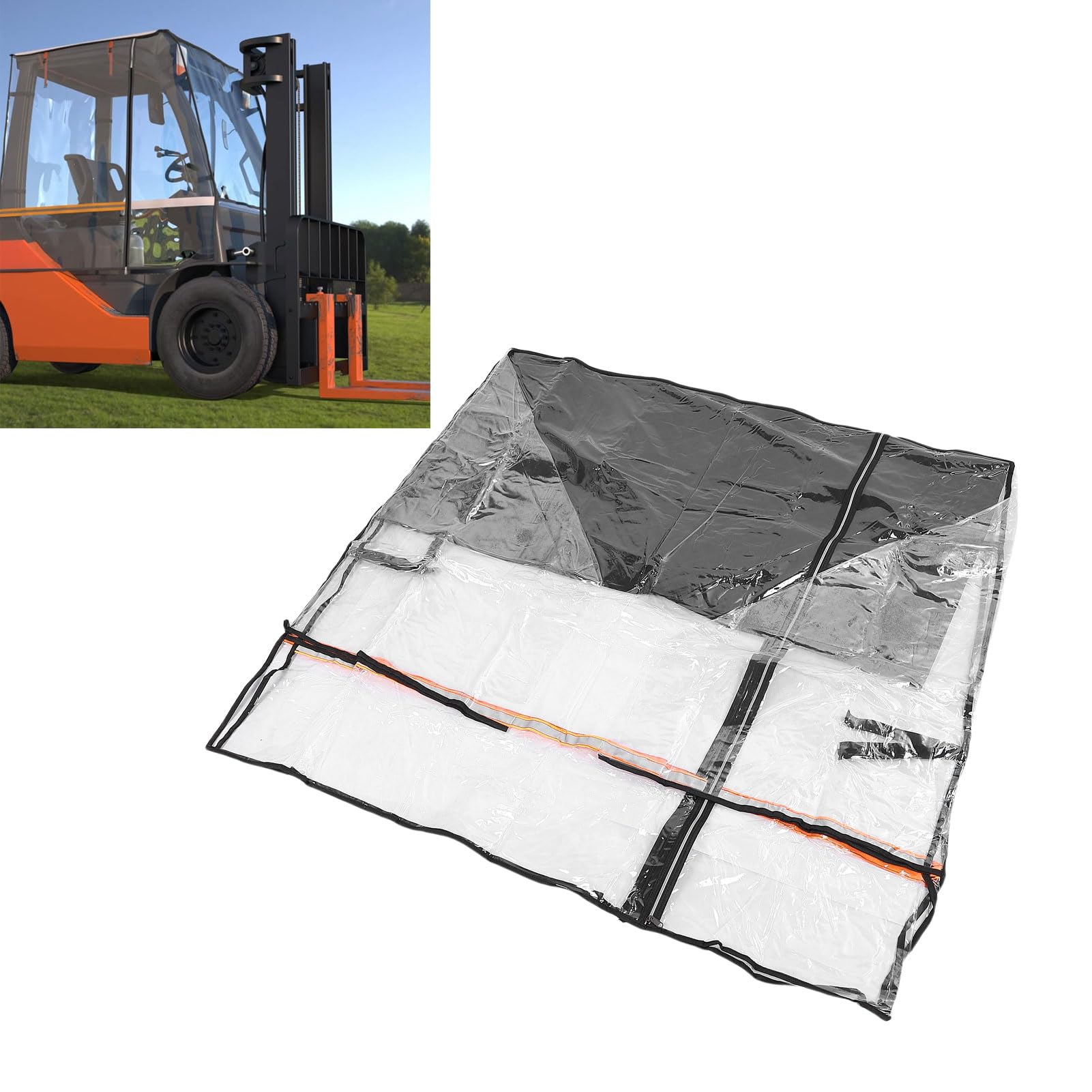 Jiawu Copertura del Carrello Elevatore, Copertura Trasparente della Cabina del Carrello Elevatore Universale, Copertura del Carrello Elevatore per Pioggia, Protezione UV Tutto Il Tempo