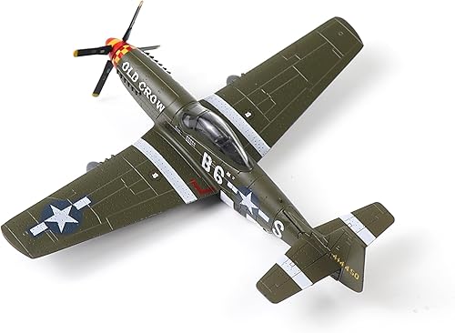 Miniatura 10 de NUOTIE P51-D Mustang 172 Kit de modelo de avión de metal con soporte de la Segunda Guerra Mundial Modelo de combate fundido a troquel Vintage