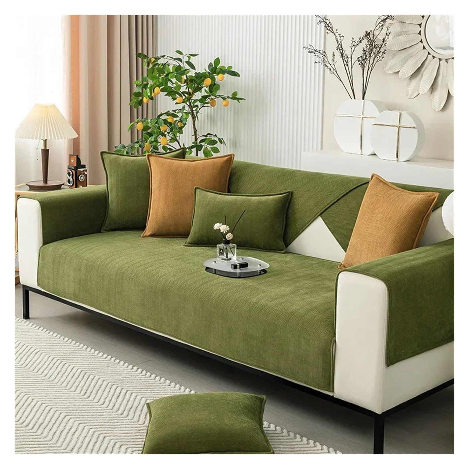 WNBFTTK Funda Sofa Funda de sofá Chenilla Universal for Las Cuatro Estaciones, Antideslizante, Color sólido, for Sala Estar, Fundas, Protector Muebles