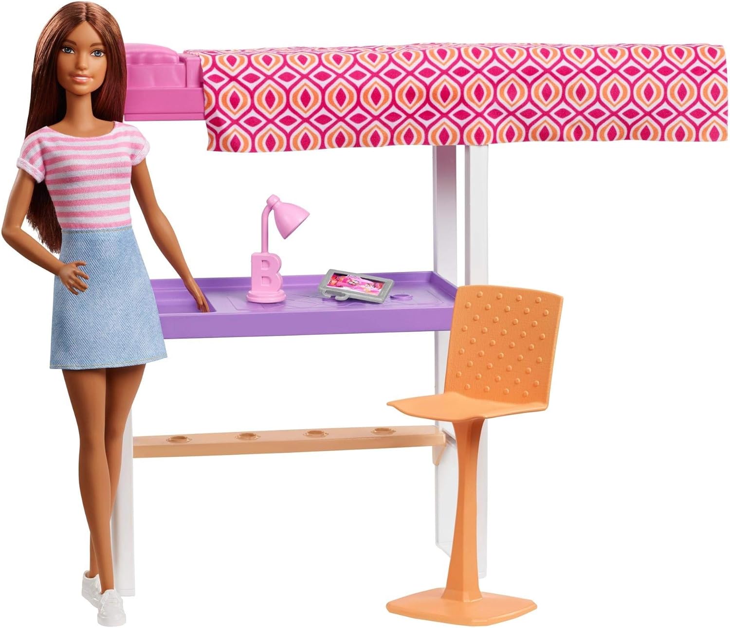 Barbie Doll & Furniture Set, Loft Bed with Transforming Bunk Beds - Image 4