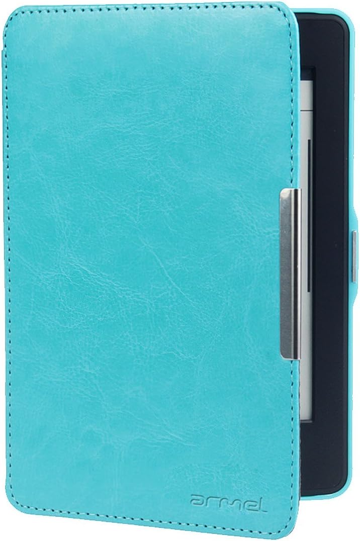 PU Leather Lightweight Case Cover for Amazon Kindle Paperwhite (2012, 2013 and 2015 Version) with Wake Sleep Function and Elasticated Hand Strap
