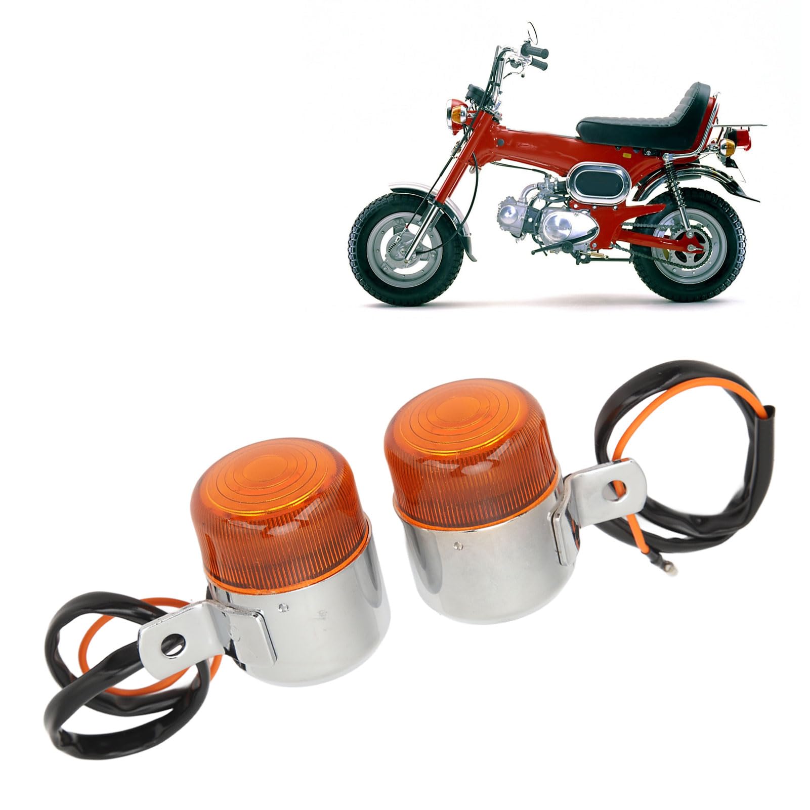 aqxreight 1 Paire de Clignotants de Moto 6V, élégants et Robustes, Haute luminosité, Indicateurs de Clignotants pour Dax CF50 CF70 CT70 ST50 ST70