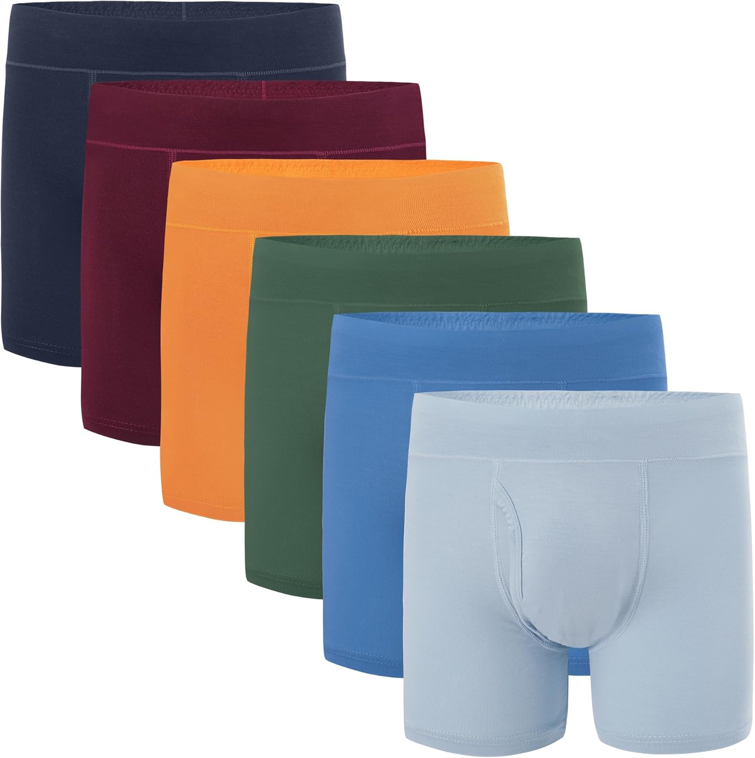 INNERSY Boys' Underwear Bamboo Viscose Boxer Briefs Breathable Boxer Shorts Aged 6-18 6-Pack