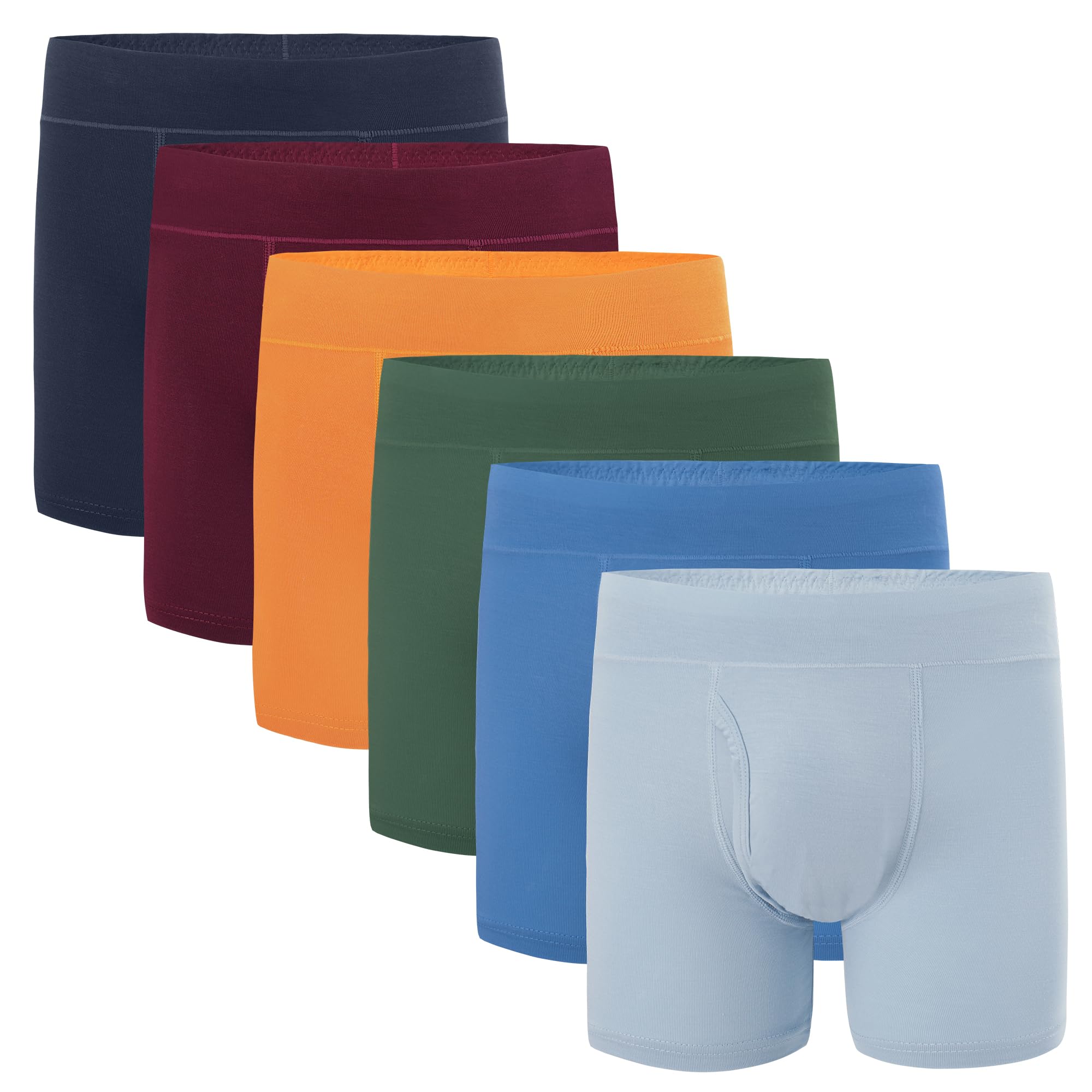 INNERSY Boys Underwear Bamboo Viscose Boxer Briefs Breathable Boxer Shorts Aged 6-18 6-Pack