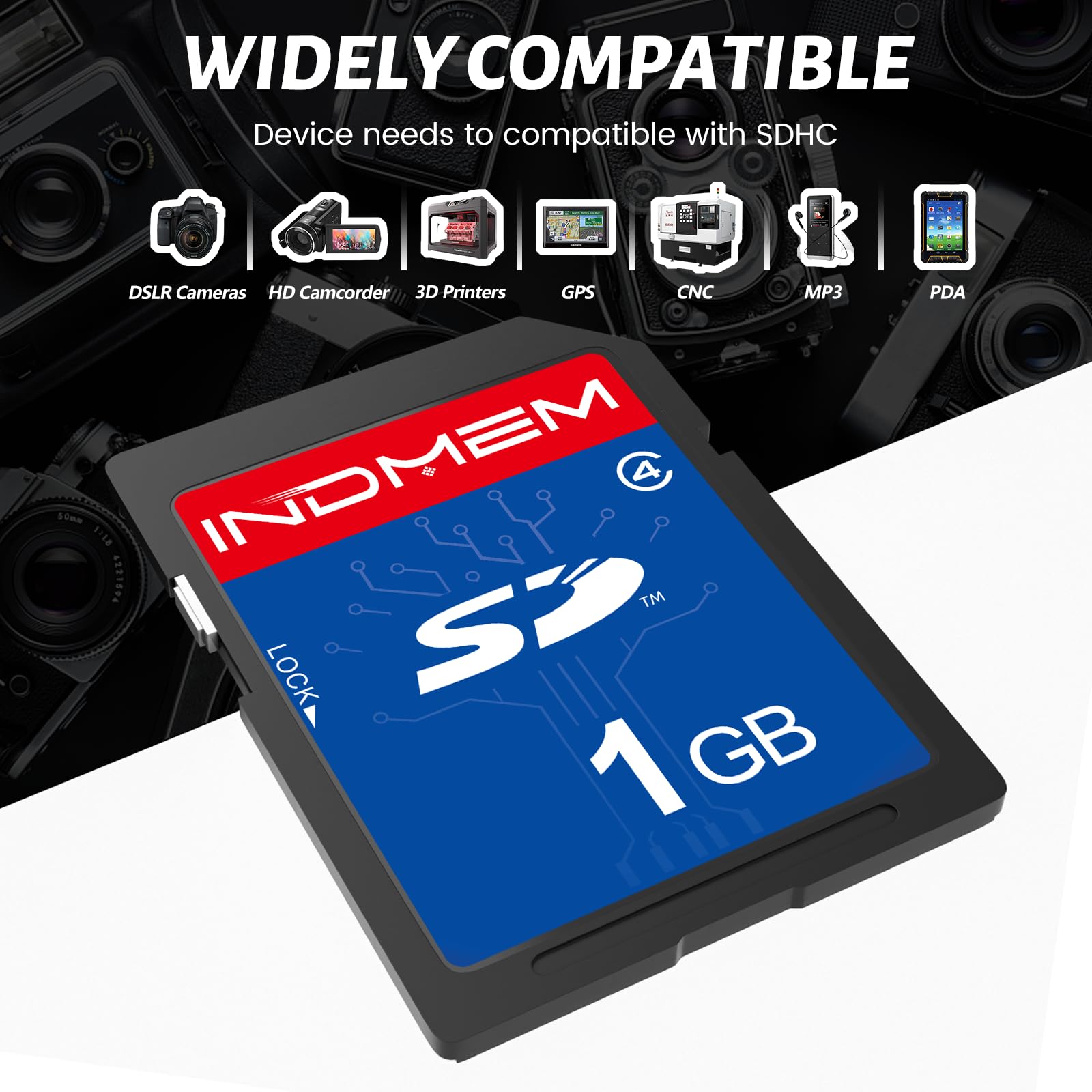 INDMEM Scheda SD da 1 GB, 6 confezioni Classe 4 1GB Scheda di Memoria Flash MLC Standard Secure Digital Card Camera Card