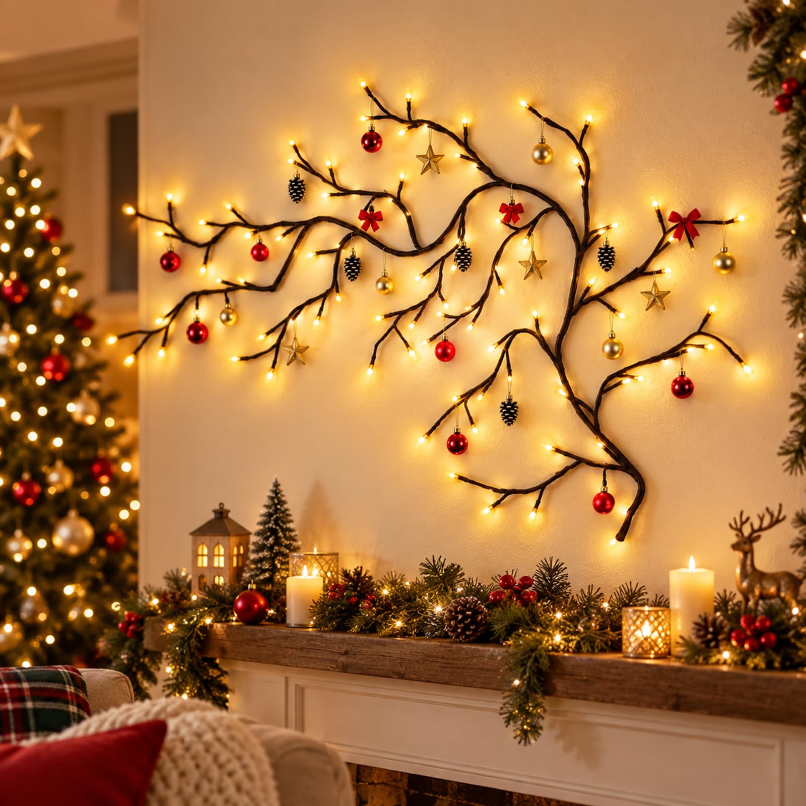 Flexible Led Branch Lights, Glow Vine Willow Lights (144 LED)，2.3m