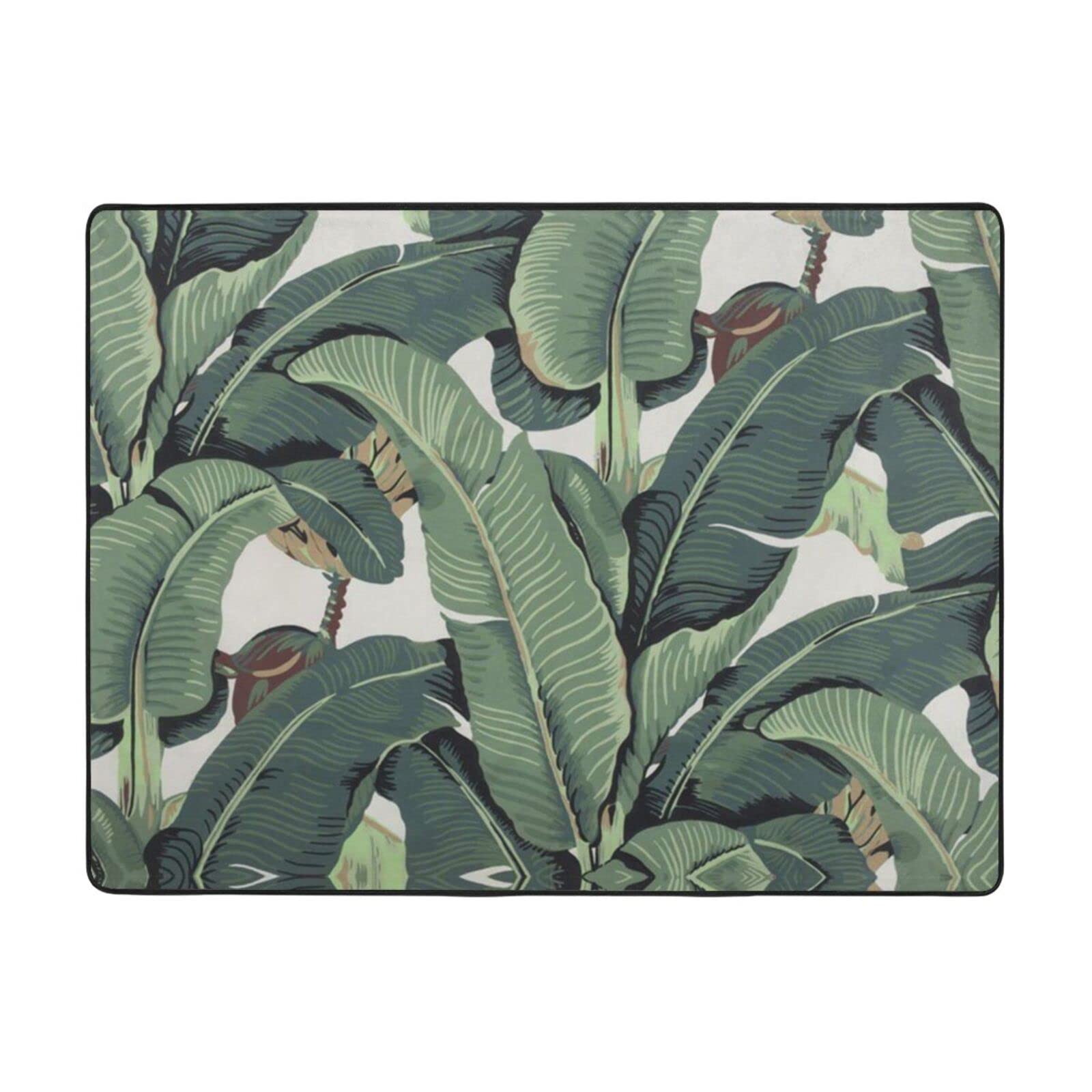 Tapis en flanelle de palmier 160x122cm en peluche douce haute densité