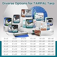 Vista 8 de TARPAL Lona súper resistente de 6 x 8 pies, cubierta de lona impermeable de 20 mil, protección UV, lona a prueba de rasgaduras y desgarros