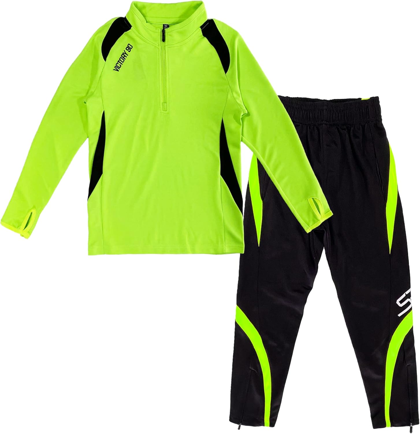 Hiheart Boys Quick Dry Long Sleeve Jogger Set 2 Piece Athletic Tracksuit