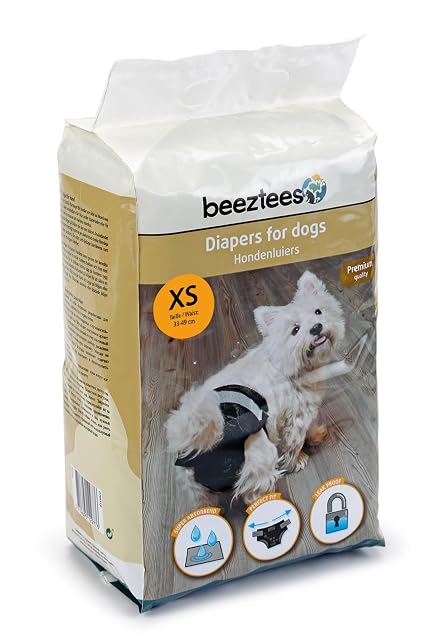Beeztees, Pañal para Perro, Negro, XS, 22 Unidades