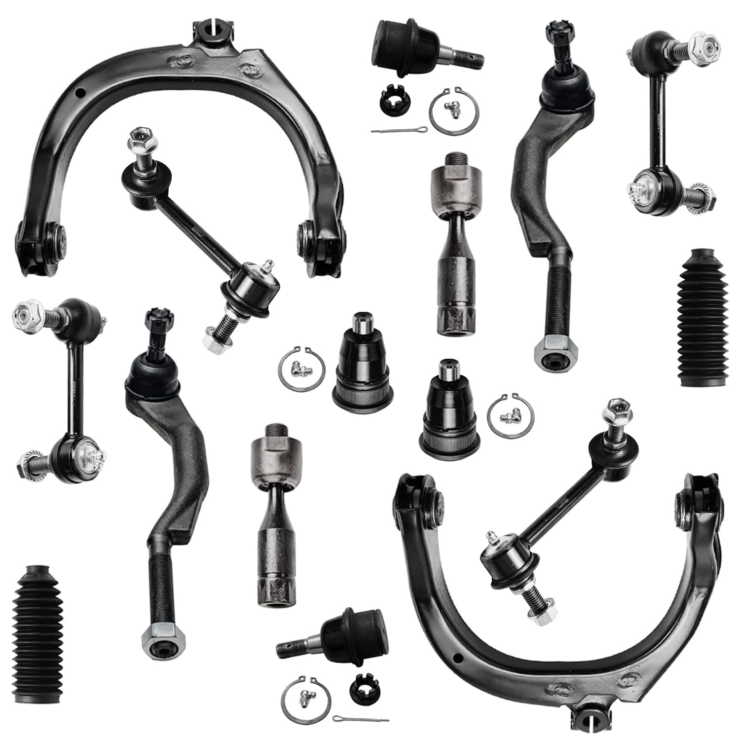 Detroit Axle - 16pc Front End Kit for Chevy Trailblazer GMC Envoy 2 Upper Control Arms 4 Upper & Lower Ball Joints 4 Front Rear Sway Bars 4 Inner
