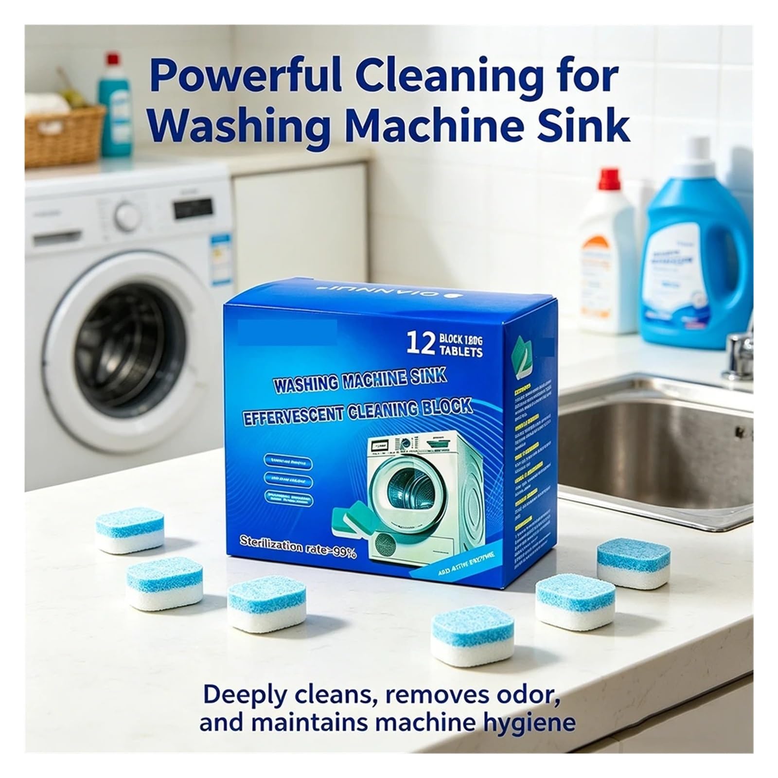 washing machine cleaner tablets Brausetabletten for Waschmaschinenreiniger(24pcs-2 box)