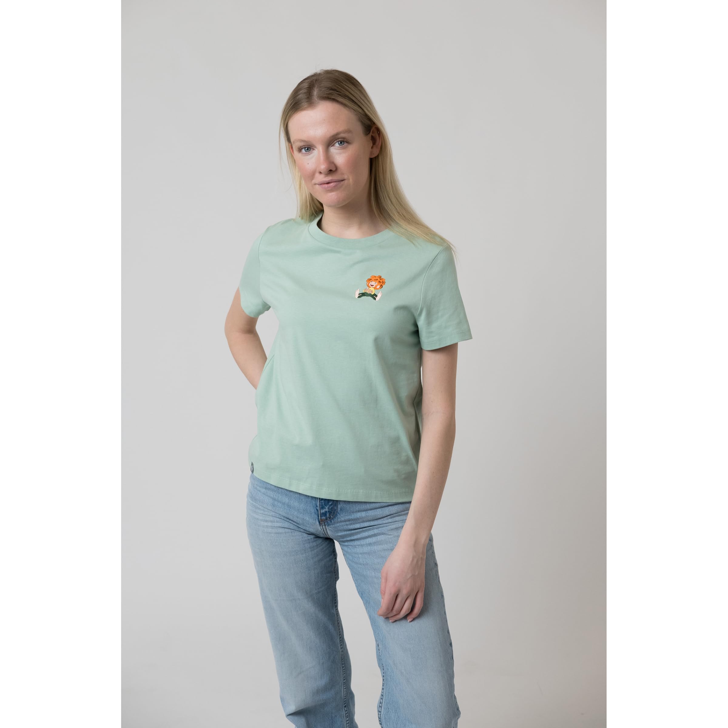 Bavarian Caps Damen Pumuckl Lacht T-Shirt, Minze, M