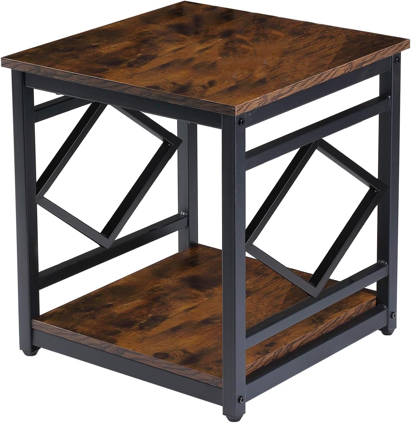 OGFC 36138 Mini Fridge Table with Storage Industrial End Table