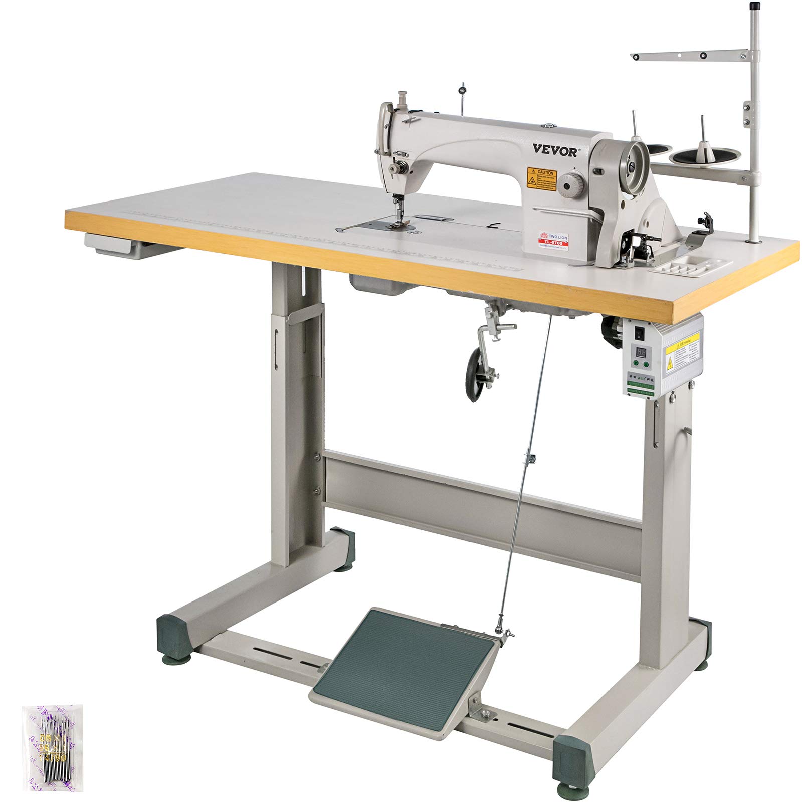 VEVOR Industrial Sewing Machine DDL8700 Lockstitch Sewing Machine with Servo Motor + Table Stand