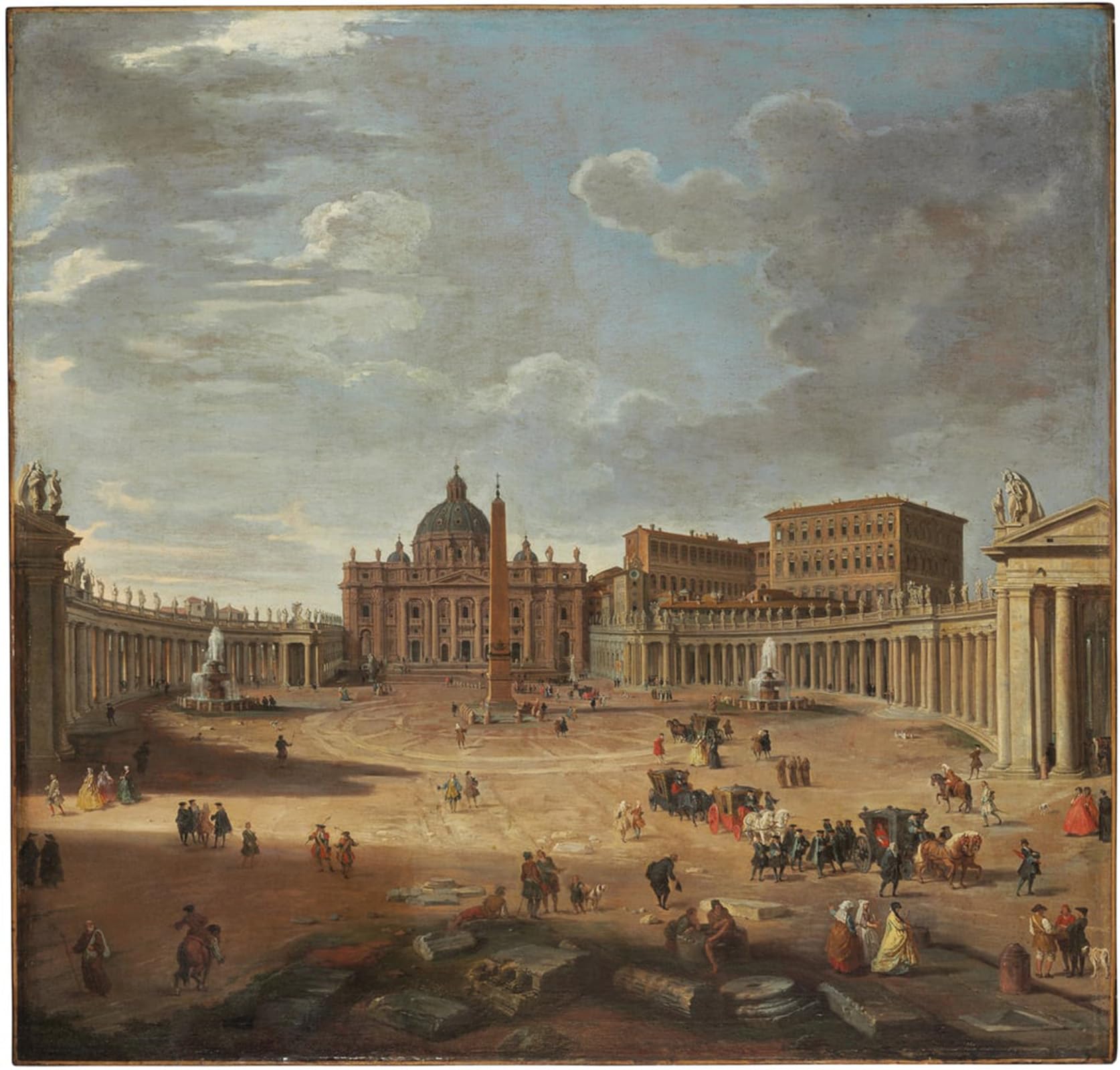 ARTXLXXBN Famous Painting Canvas Artwork Graffiti Print View of St Peter by Paolo Pannini Portrait Canvas Image for Home Decor 60x90cm