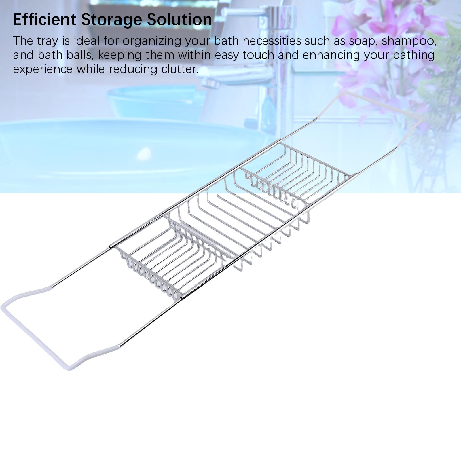 Sxhlseller Bandeja Caddy para Bañera de Acero Inoxidable |Estante Ajustable para Bañera de 25 a 38,4 Pulgadas para Artículos Esenciales de Baño, Organizador de Ducha de Lujo con Acabado Dorado