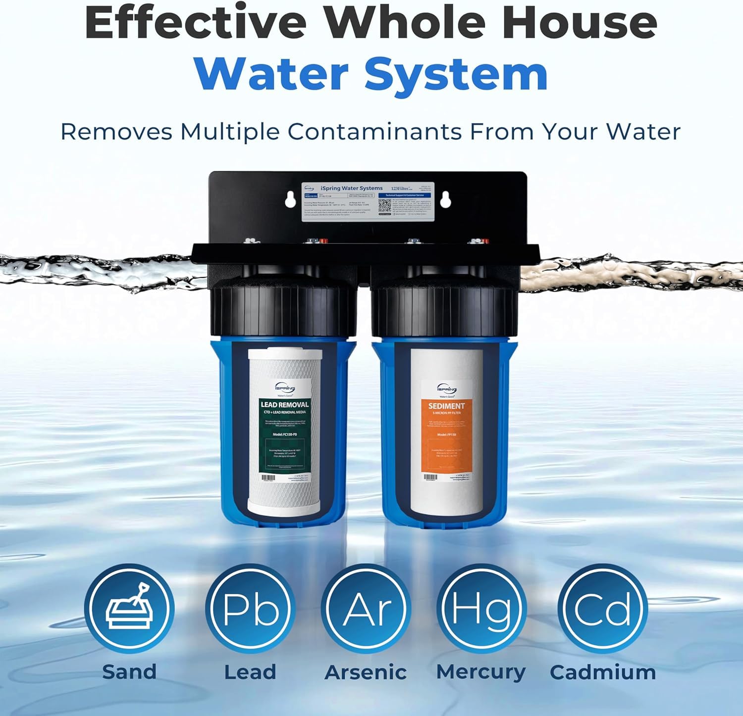 iSpring FC15B-PB 4.5” x 10” Lead, Arsenic, Cadmium, Chlorine Reducing Whole House Water Filter, Fits iSpring WGB21B-CPB Series - Image 4