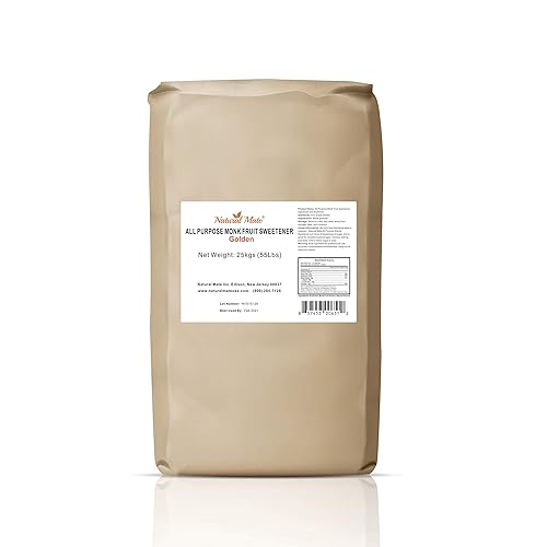 Edulcorante de fruta de monje cero calorías (2 dulces de azúcar, dorado), 55.1 lbs/55 libras, polvo granular mezclado con eritritol, alternativa