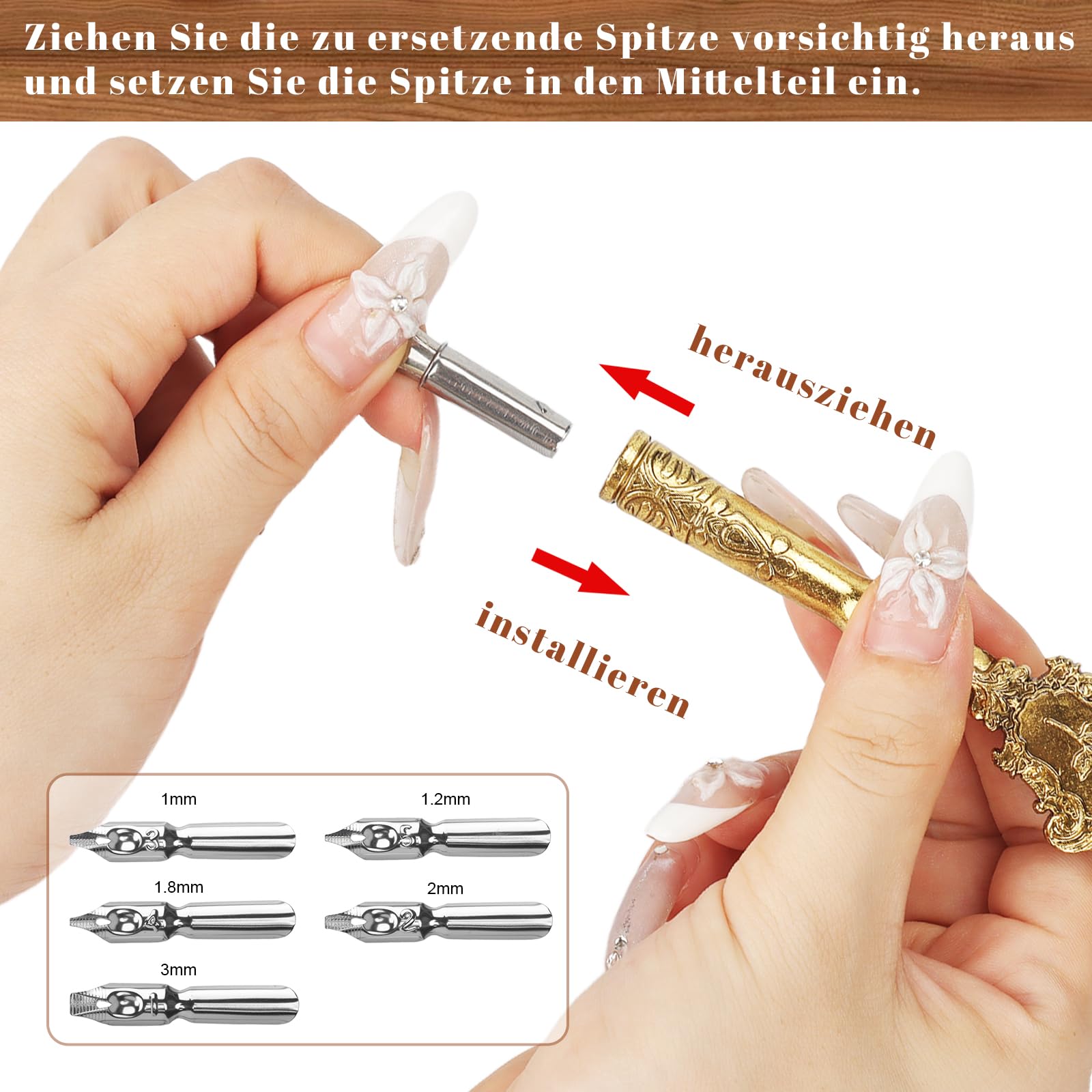 Set Inchiostro Penna Piuma,Penna a Immersione,Penna Calligrafica con Penna D'oca e Pennas di Legno,5 Pennini Ricambio,Portapenne,Timbro Sigillo,Inchiostro,Set di Scrittura per Idee Regalo