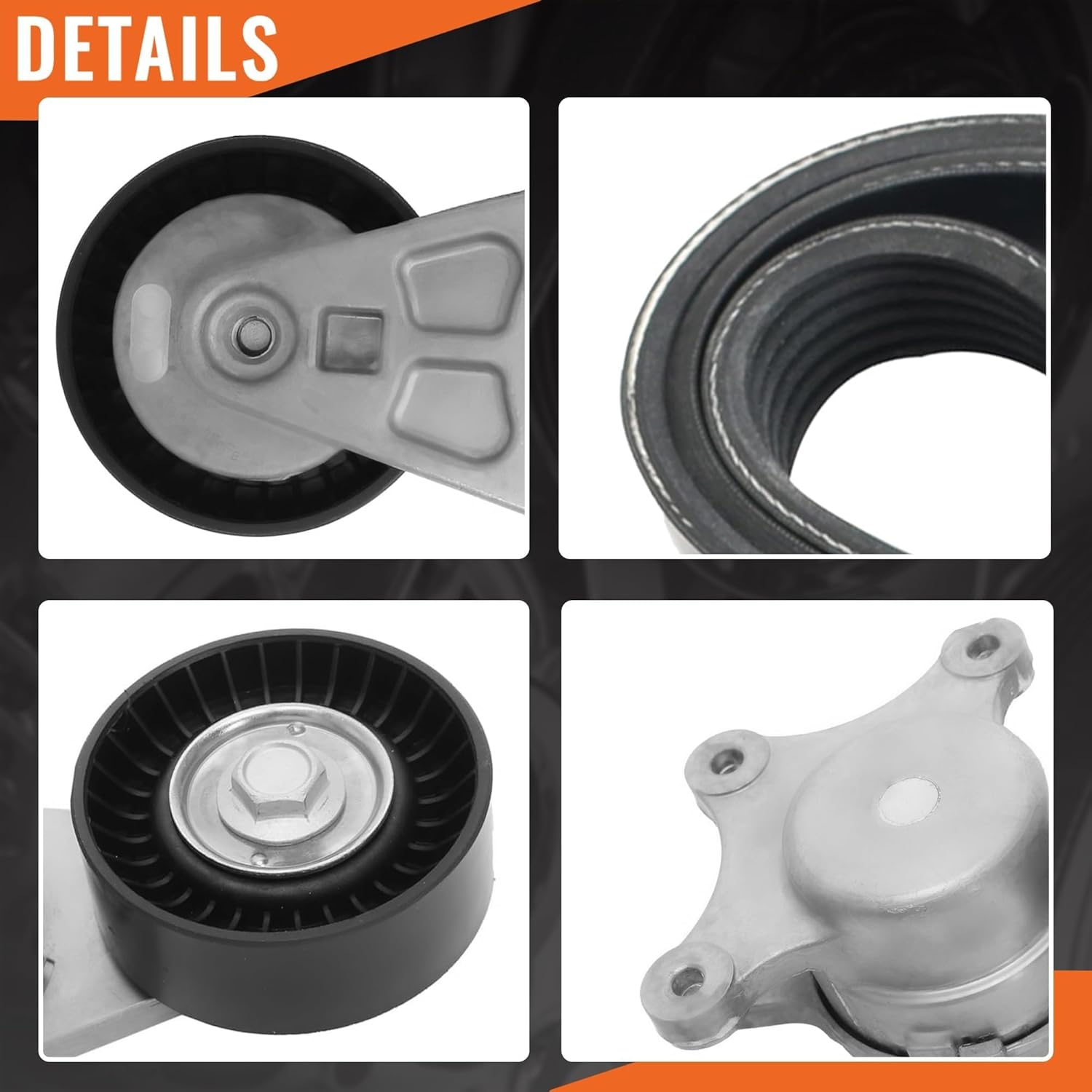 Serpentine Drive Belt Tensioner Component Kit 90K-38485 for Ford Edge 2007-2011 for Explorer 2011 for Lincoln Mkx 2007-2011 for Mkz 2007-2012 for Mazda 6 2009-2013 for Cx-9 2007-2015 K060448 38485