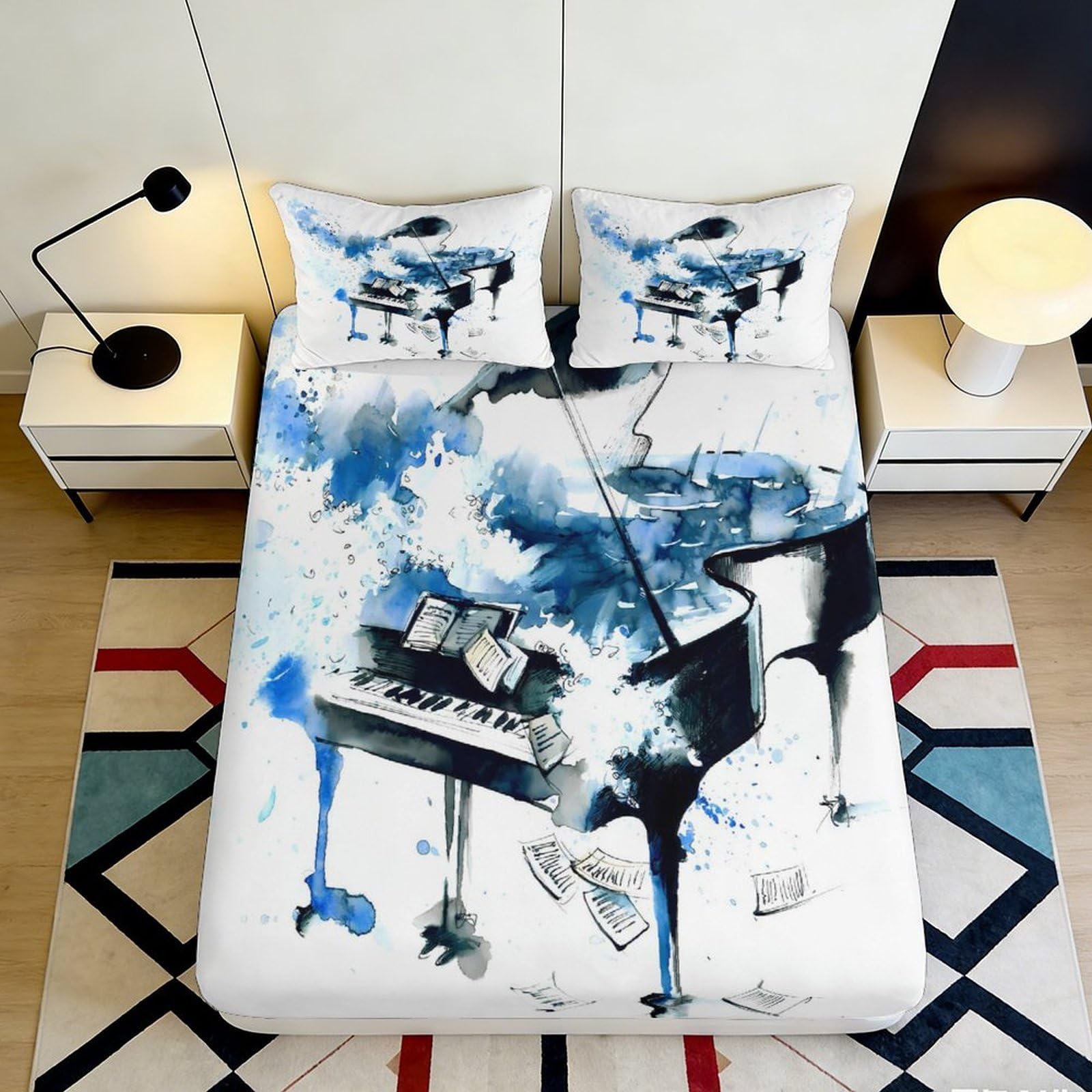 3D Printed Elephant Theme Fitted Sheet Microfiber Non-Slip Deep Pocket Safari Bedroom Elephant Mattress Fitted Cover Washable 90x200x25cm