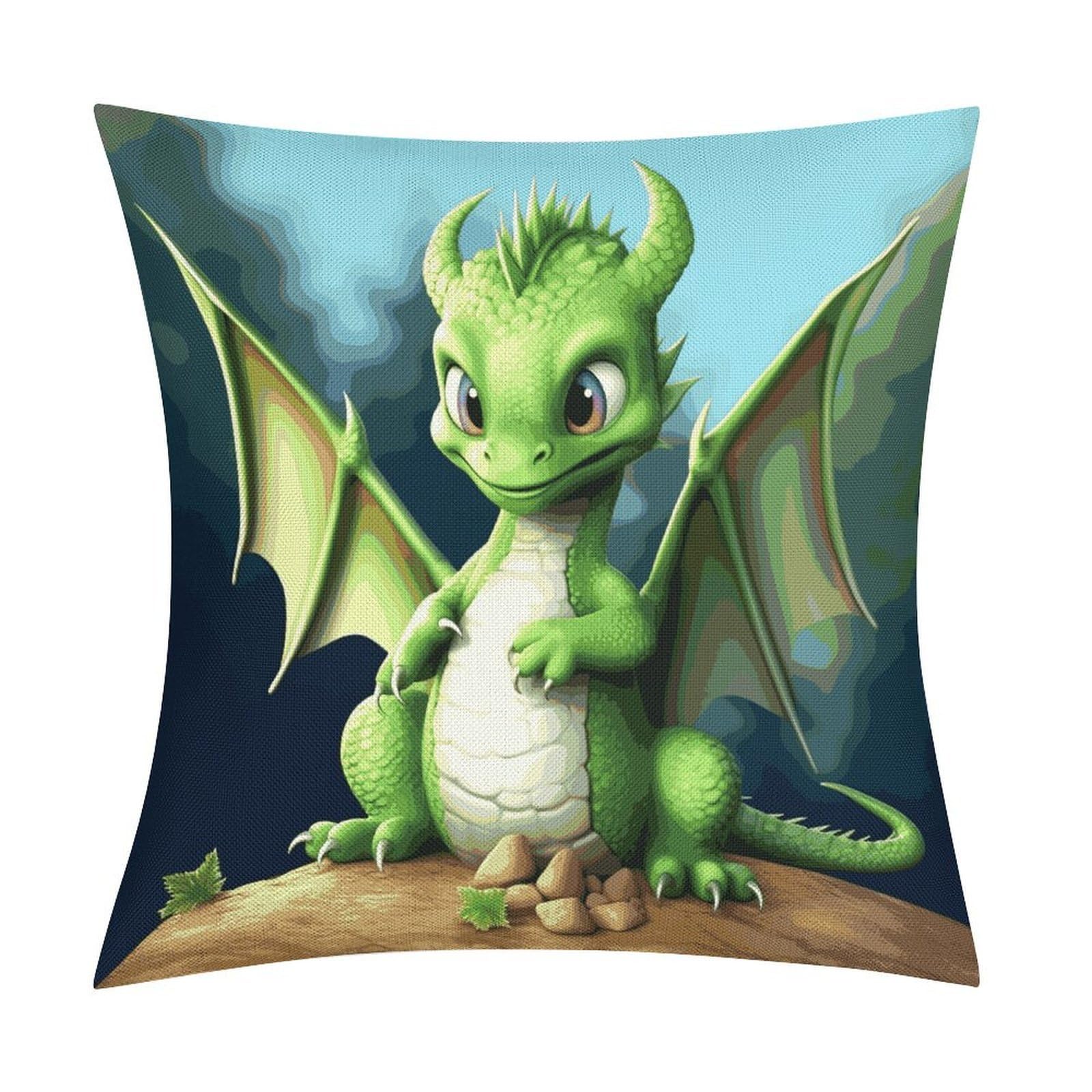 Fodpand Style Dragon Cute Pillow Covers 18X18 Inch, Pillow Cases Boho Farmhouse, Throw Pillow Covers For Couch Sofa Bed Spring Home Decor