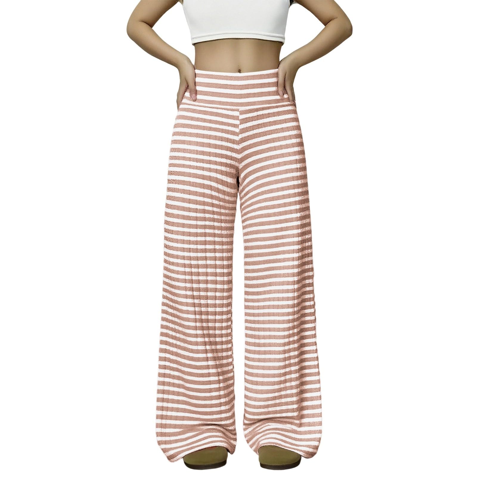 Pantalon bootcut confortable à taille haute et jambes larges - 6