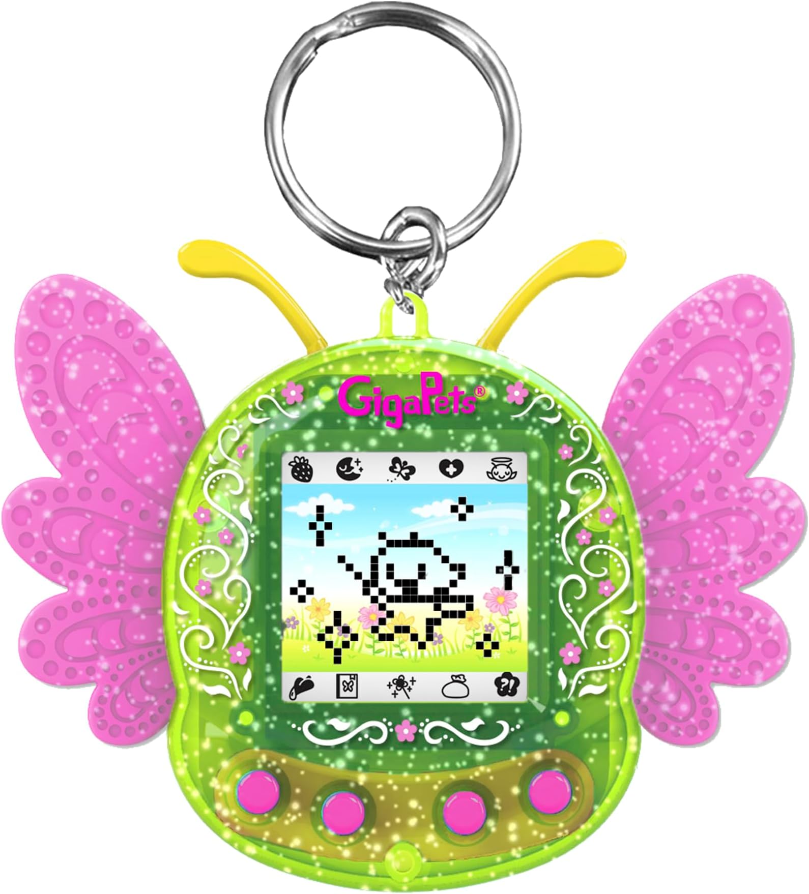 Giga Pets Pixie Virtual Pet Electronic Toy (Green), Upgraded Nostalgic 90s Toy, 8 Different Pixie Evolutions, Collect Elements, Cast Spells, Craft Potions, for Kids of All Ages