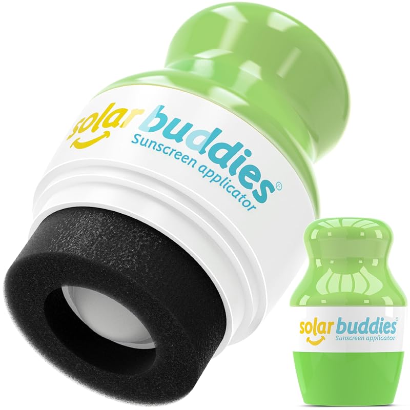 Aplicador roll-on recarregável Solar Buddies para protetor solar e loções, verde, 100 mL