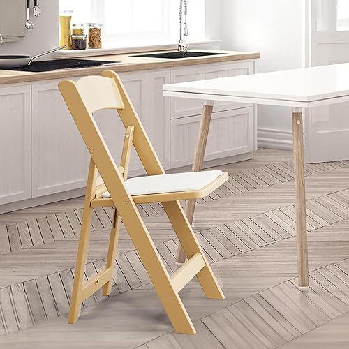 Miniatura 7 de VINGLI Sillas plegables de resina con cojín, silla plegable de plástico con cómodos asientos acolchados, perfectas para eventos en interiores y