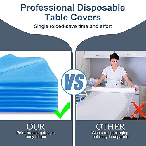 Miniatura 8 de Disposable Massage Table Sheets, 100 PCS 31.5" x 74.8" Non Woven Fabric Disposable Spa Bed Sheets Cover for Massage, Beauty Salon, Tattoo, Hotels