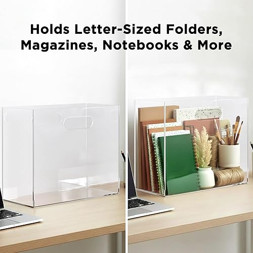 Miniatura 9 de Organizador de archivos para escritorio: esta caja de almacenamiento de acrílico es ideal para la organización de la oficina. Su moderno soporte