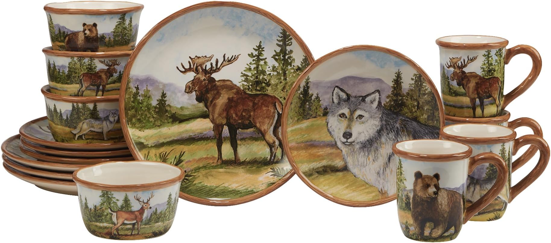 Mountain Summit 16pc Dinnerware Set, Service for 4