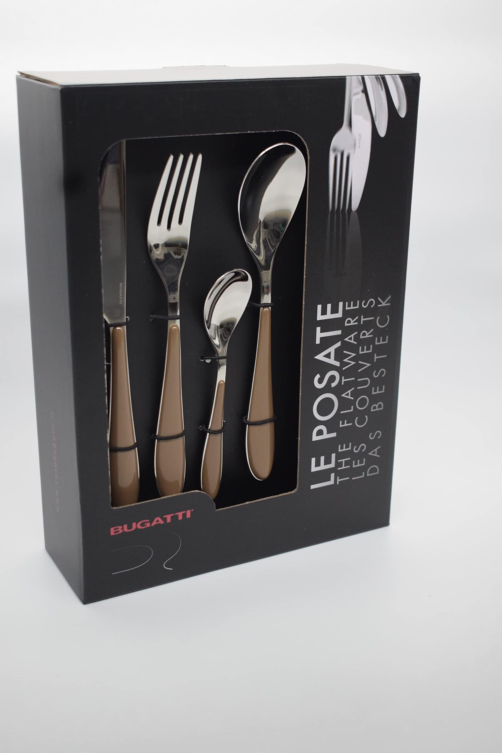 Bugatti ggta-023 F50 Gioia Besteckgarnitur, 24-teilig Edelstahl Tabak 22 x 8 x 30 cm