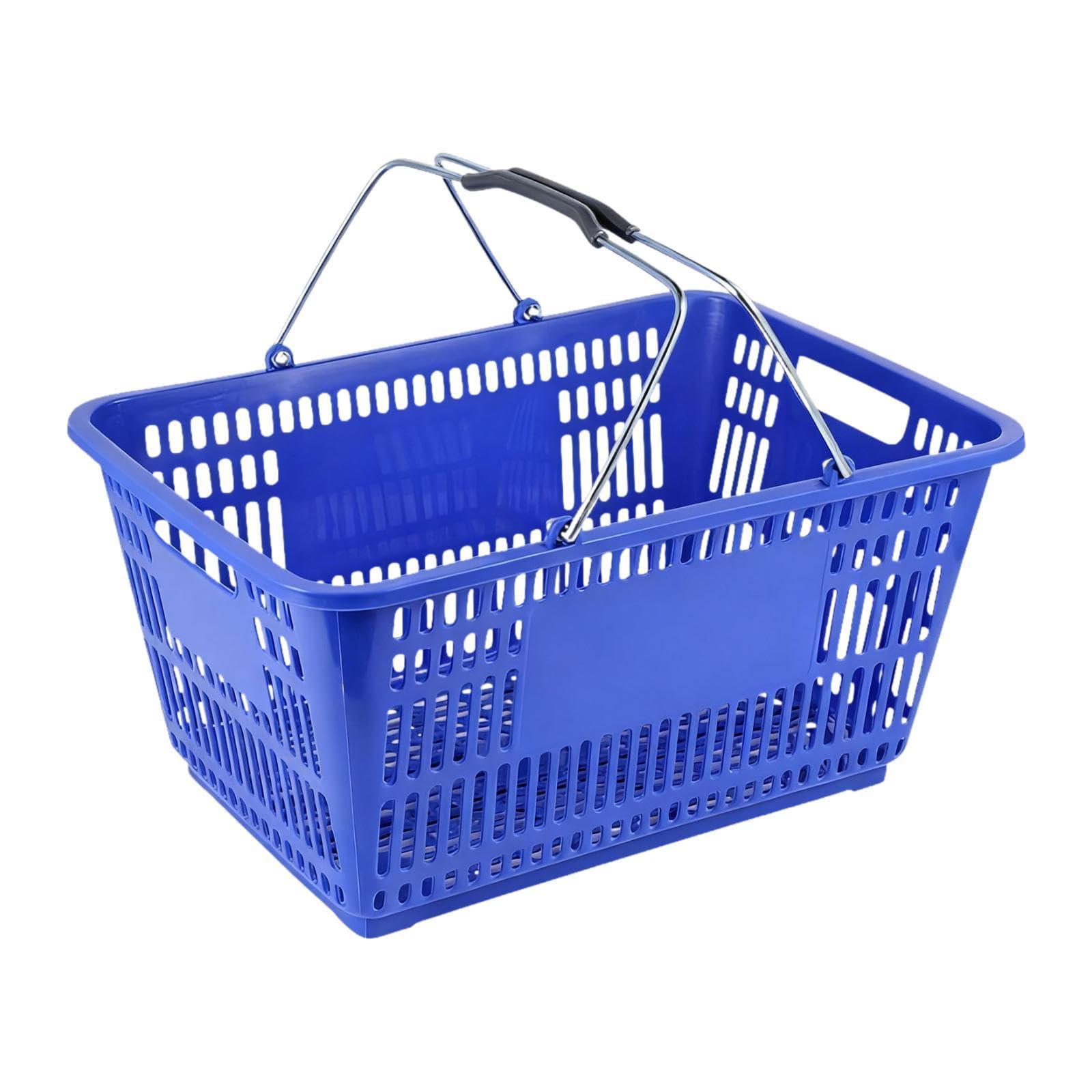 Milageto Einkaufskorb Supermarkt-Organizer, handlich, ergonomisch, multifunktional mit Griff, Einkaufskorb für Lebensmittel, Kosmetik und Badezimmer, Blau
