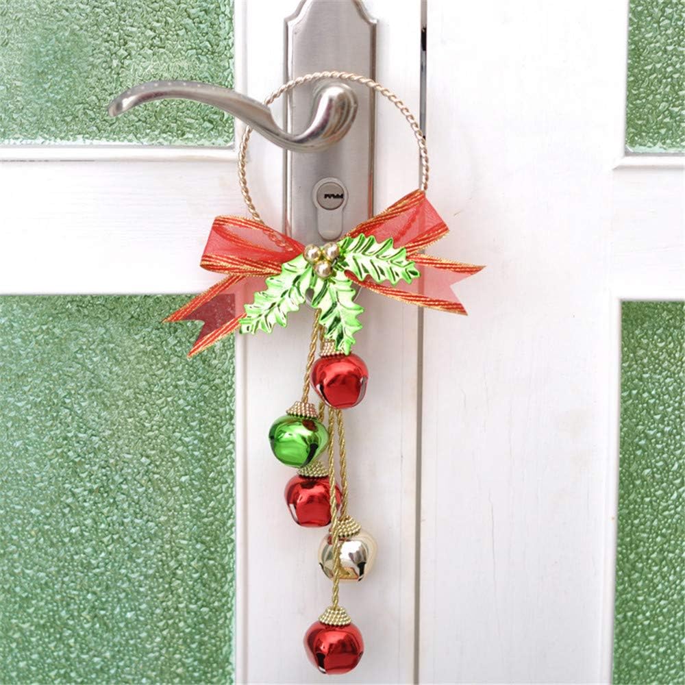 ZewuaiChristmas Decoration Bowknot Jingle Bell Rings Pendant for Christmas Tree and Door Hanging Decor Basics Santa Claus of The Day Xmas Ornament Gift Cheap Stocking Stuffers Under 2 Dollar