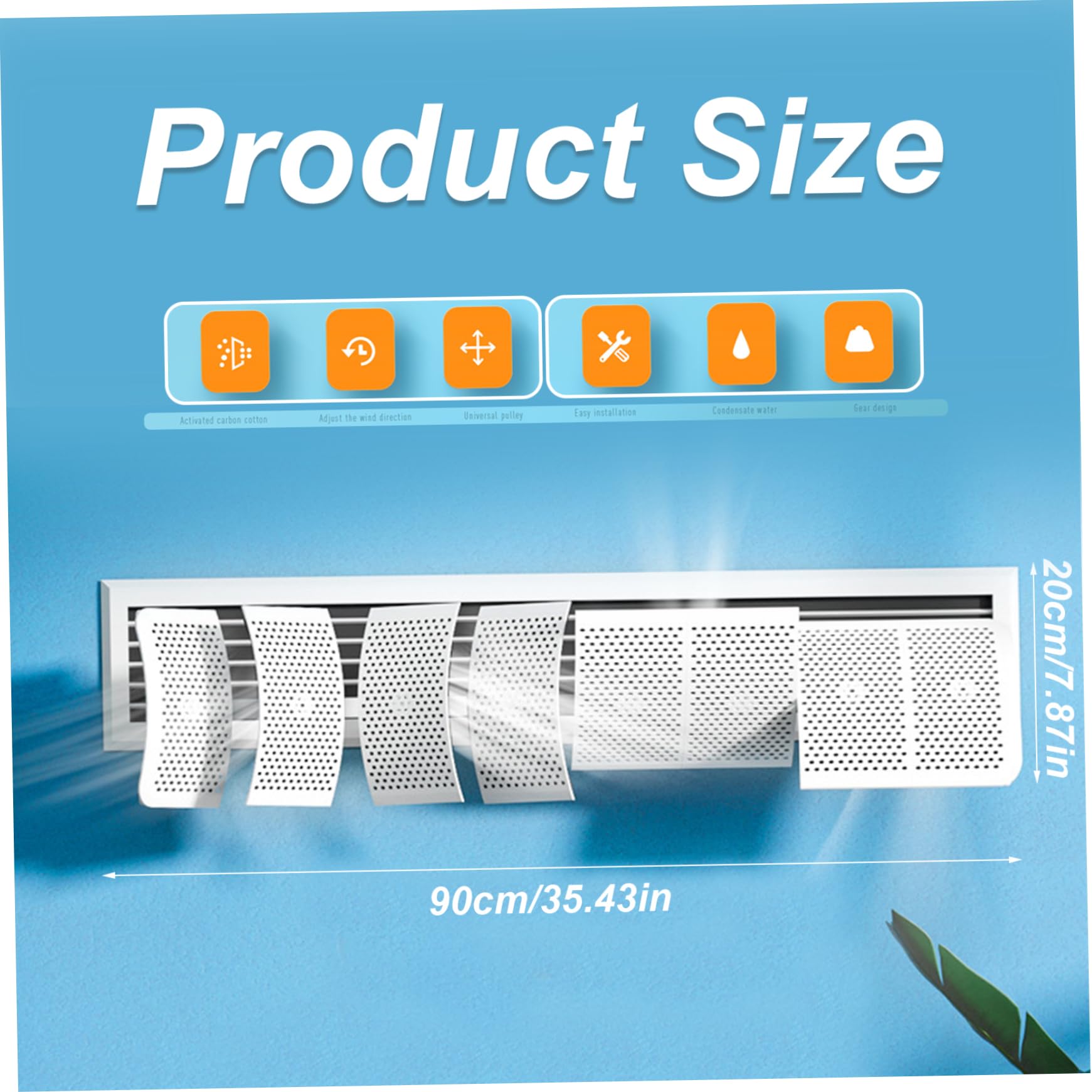 Cubierta de ventilación ajustable, accesorio de ventilación de CA de 8 pulgadas para aire acondicionado central, bloqueador de viento directo, control eficiente del flujo de aire para el hogar y la