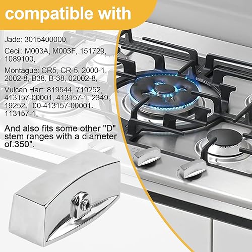 Miniatura 3 de Pomo de válvula de rango para estufa de gas de cocina, perilla de control de panel de placa de horno, compatible con interfaz de aire en forma de D,