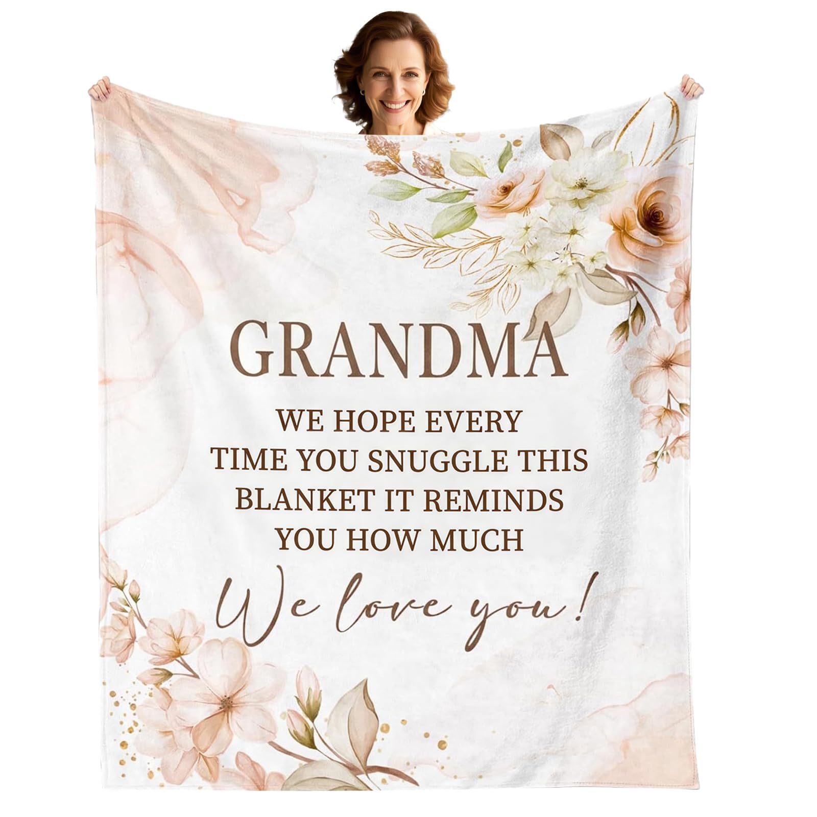Twirush Grandma Gifts For Gifts For Nan 150 * 130Cm, Flannel Blanket Nan Gifts From Grandchildren, Christmas/Birthday Gifts For Nan, Nanny, Nana,