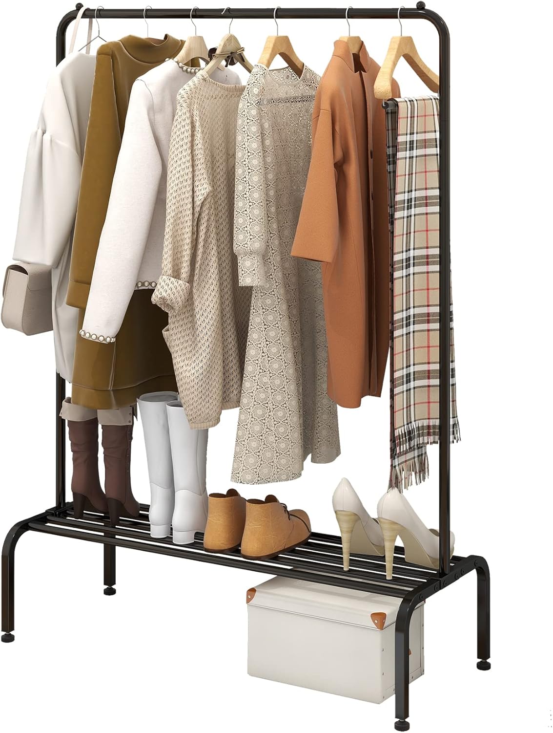 Diolong Metal Clothing Rack, SingleRail Metal Garment Rack for Bedroom