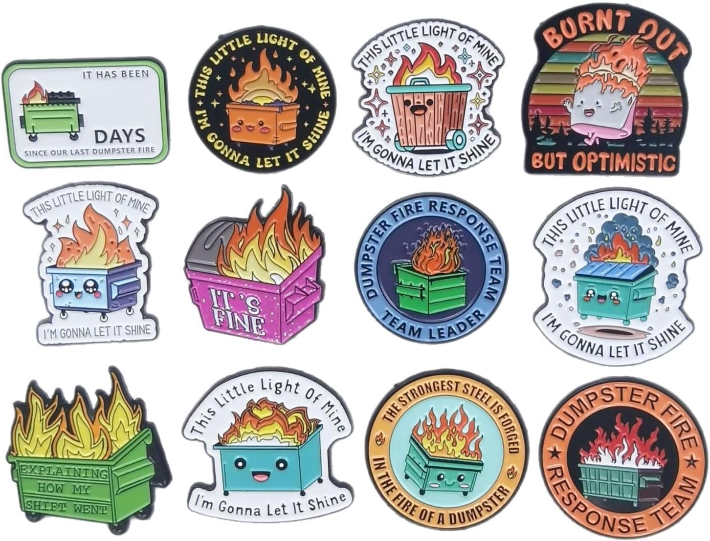 Dumpster Fire Response Team Pin, Trash Fire Sarcastic Enamel Button Brooch Office Humor Hilarious Badge Gifts for Coworkers Team Leader